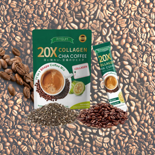 FitGum 20X Collagen Chia Coffee – Shape Coffee Mix (10 Sachets)