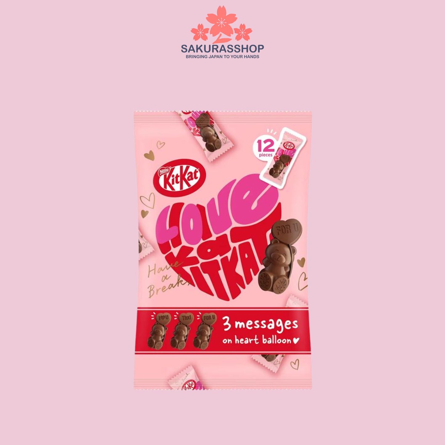 Nestlé KitKat Heartful Bear Chocolate – Valentine’s Edition (6 pcs / 12 pcs) | Made in Japan