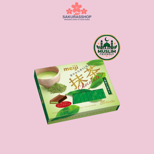 Meiji Matcha Chocolate Box – 26 Pieces | Japanese Green Tea Chocolate
