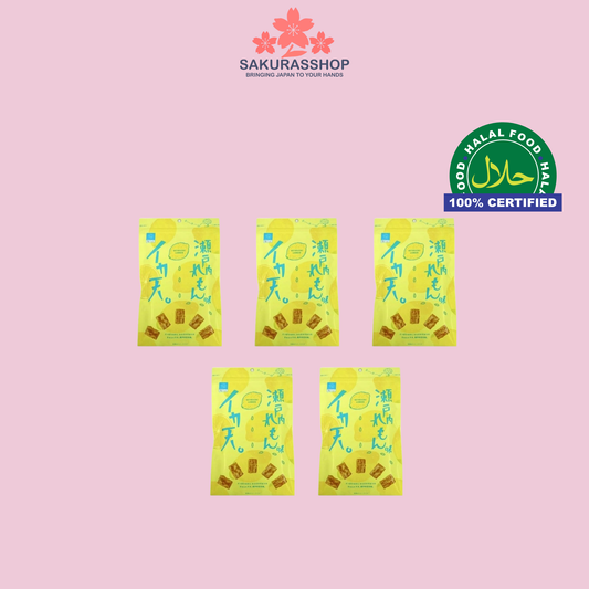 Maruka Setouchi Lemon Squid Snack - 5 Pack Set (65g Each)