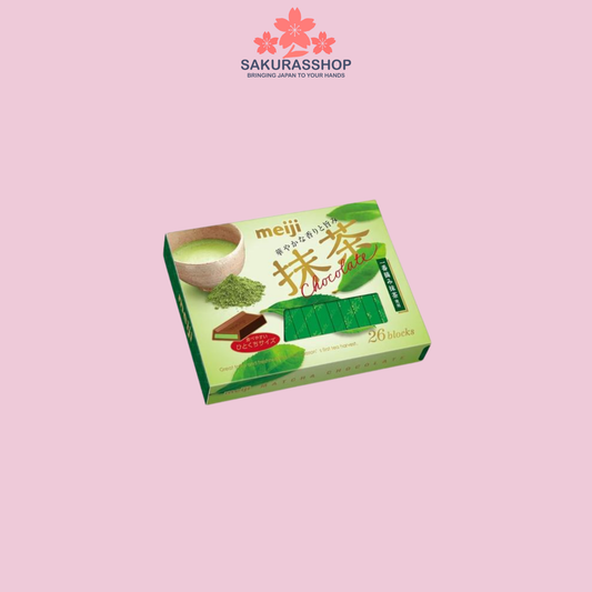 Meiji Matcha Chocolate Box – 26 Pieces | Japanese Green Tea Chocolate