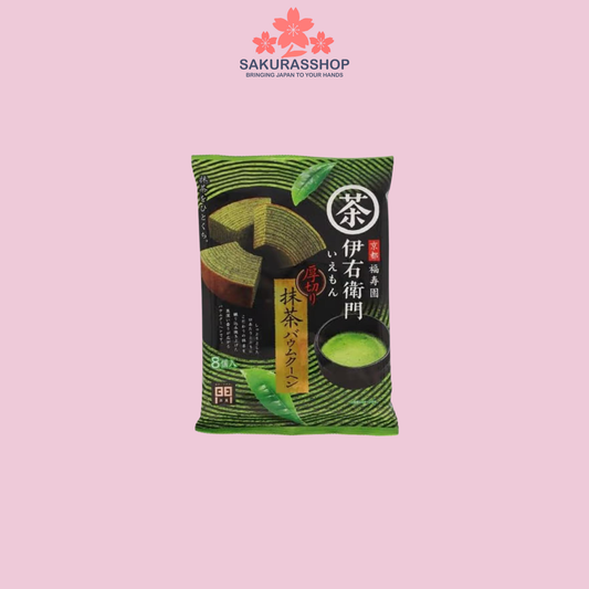 Iemon Matcha Baumkuchen Cake – 8 Pieces | Japanese Green Tea Layered Cake