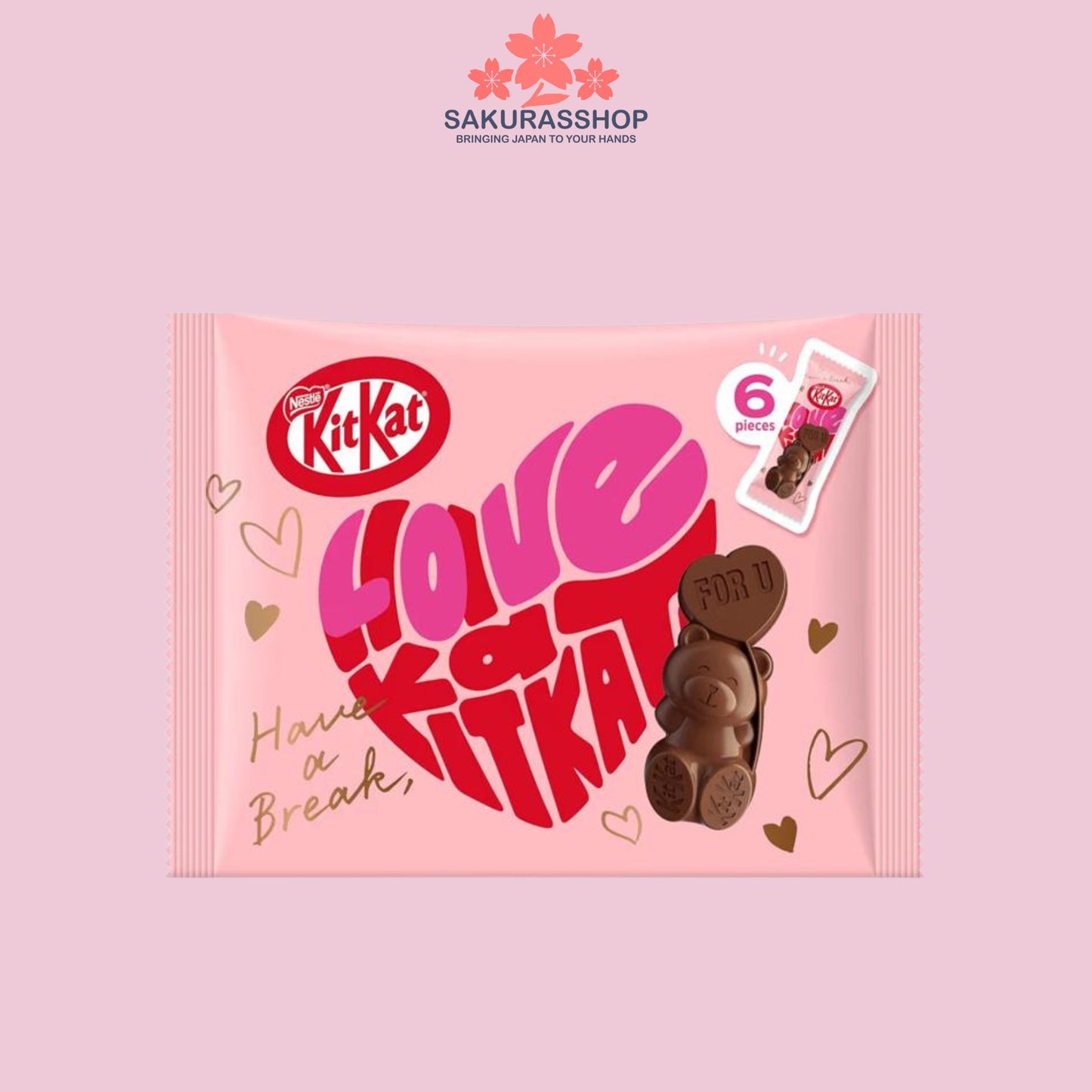 Nestlé KitKat Heartful Bear Chocolate – Valentine’s Edition (6 pcs / 12 pcs) | Made in Japan
