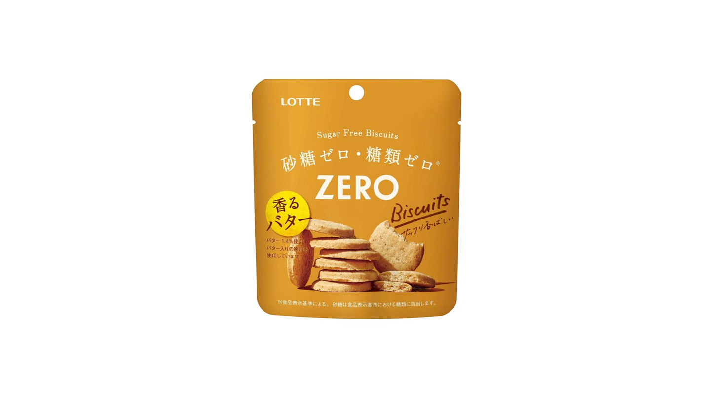 Lotte Zero Sugar Free Biscuits, Paw Tooth Biscuit (Butter)0.9 oz (26 g) x 10 Packs